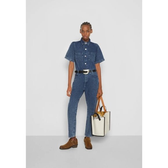 DL1961 Hannah Denim Jumpsuit in Blue Medium Womens Jeans Denim Outfit - Picture 16 of 16